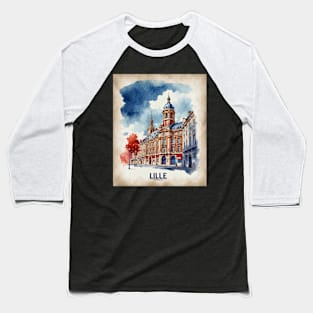 Lille France Vintage Travel Poster Tourism Baseball T-Shirt